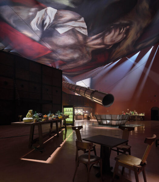 Inside of an olive oil museum and exhibition.