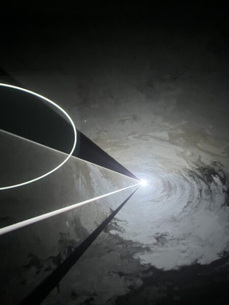Laser beam filled with smoke