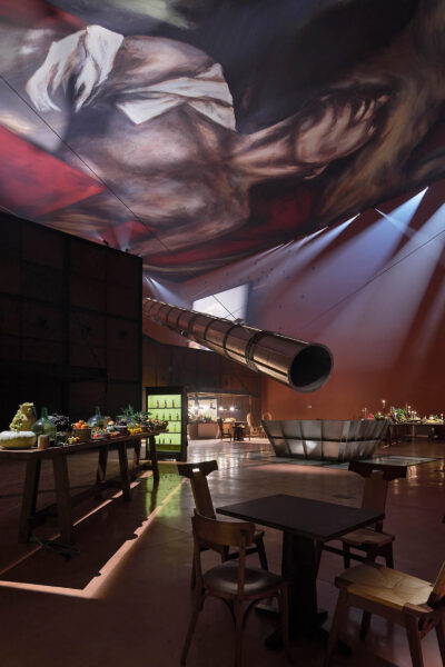 Inside of an olive oil museum and exhibition.