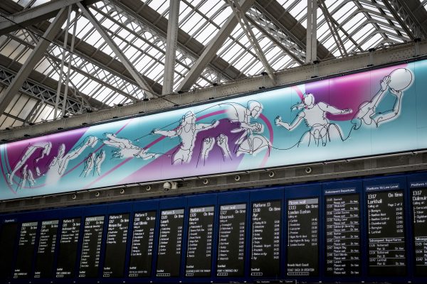 Glasgow 2026 Commonwealth Games Countdown Clock at Glasgow Central Station